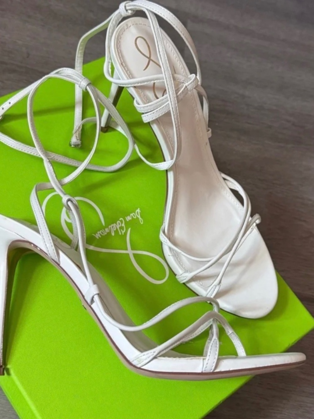 Sam Edelman Strappy white sandal heel